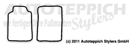 Das Schnittmuster für Fussmatten Chrysler Crossfire 2tlg._2003-