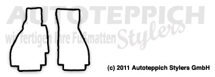 Das Schnittmuster für Fussmatten Ferrari 308_1975-1985 328 GTS_1985-1989 2tlg.
