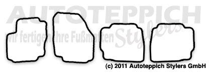 Das Schnittmuster für Fussmatten Ford Mondeo BA7_2007-