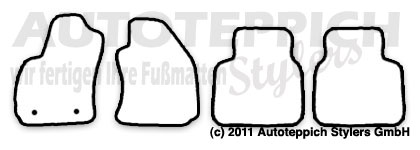 Das Schnittmuster für Fussmatten Ford Mondeo B4Y B5Y BWY